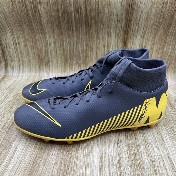 Nike Mercurial Superfly 6 Clug FG Soccer Cleats AH7363-070 Grey/Yellow Men's 13 - Picture 3 of 9